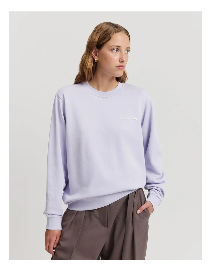 Australian Cotton Relaxed Fit Sweat Top in Lilac