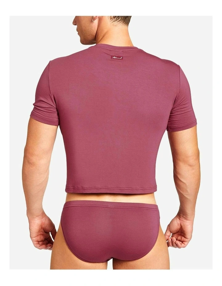 Body Bamboo Crop Tee in Burgundy