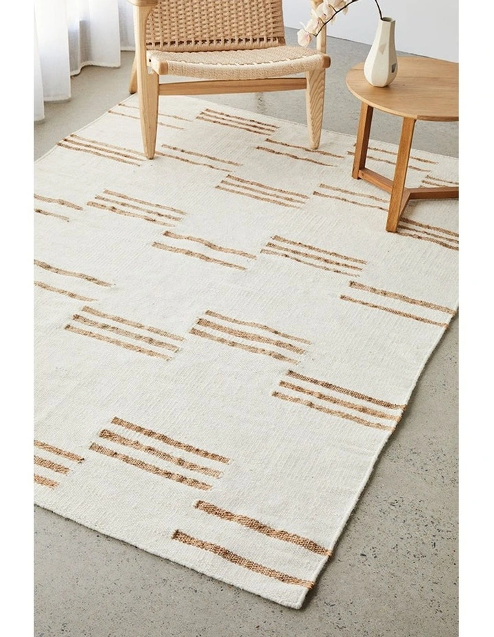 Sahara Henry Natural Rug in White