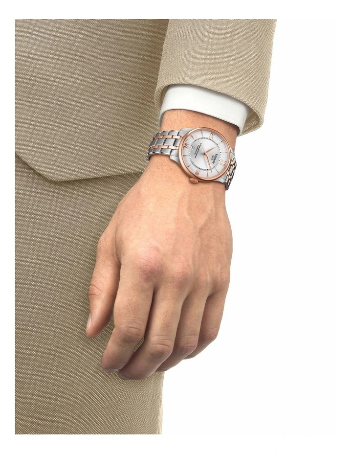 Chemin des Tourelles Powermatic 80 39mm T1398072203800 Watch in Silver/Rose Gold