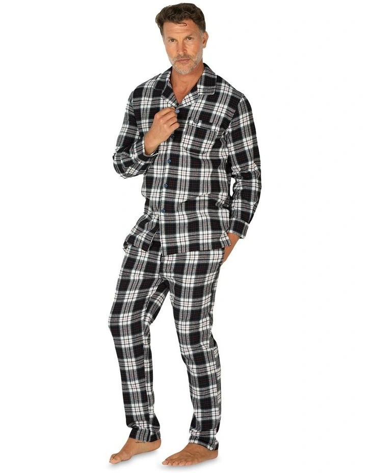 Harbour Flannel PJ Set in Navy/Multi