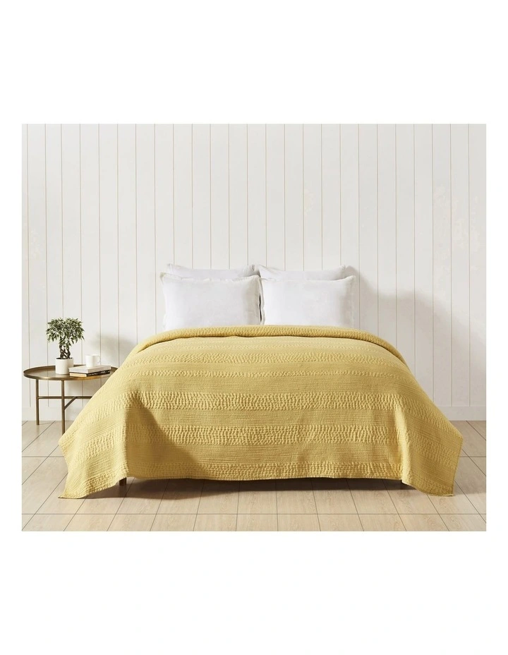 Mini Channel Coverlet in Ochre