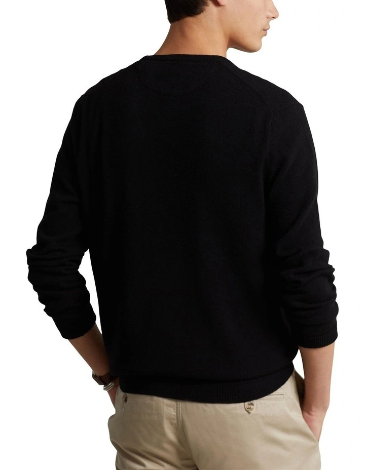 Wool Crewneck Sweater in Black