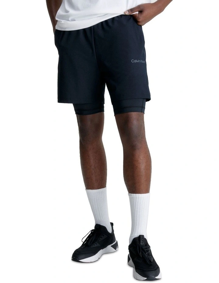 2 in 1 Woven Short in Black Beauty