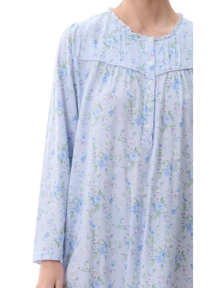 Cotton Nightie in Gina Blue
