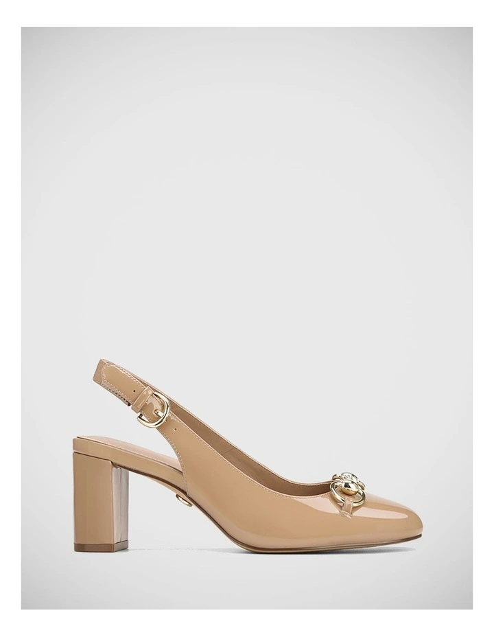 Kari Patent Leather Slingback in Hazelnut