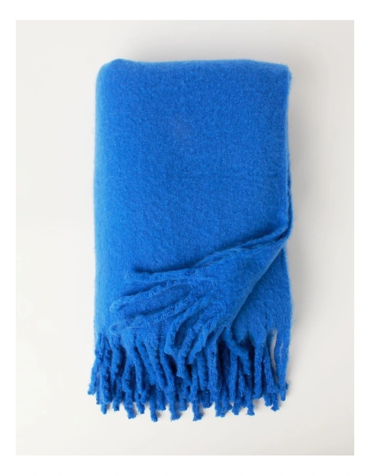 Mohair Throw in Cobalt