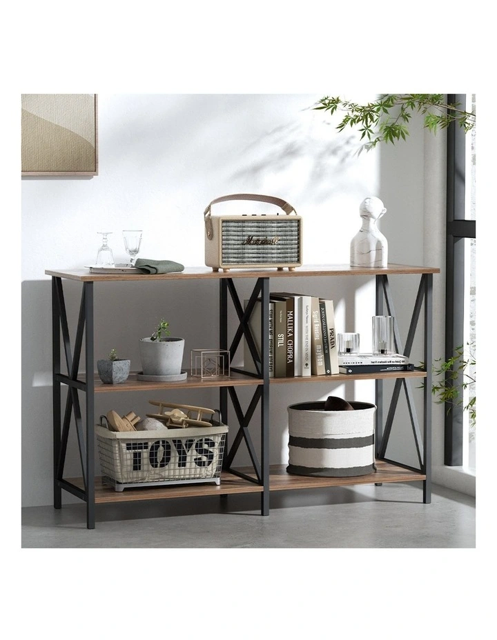 3-Tier Console Table 120cm in Brown