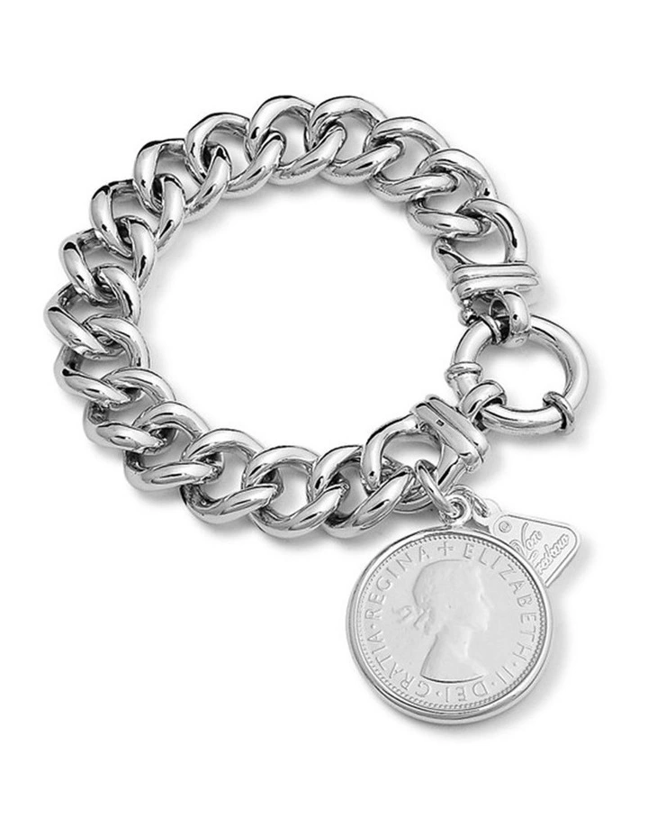 Medium Mama Bolt Bracelet With Florin Coin in Silver