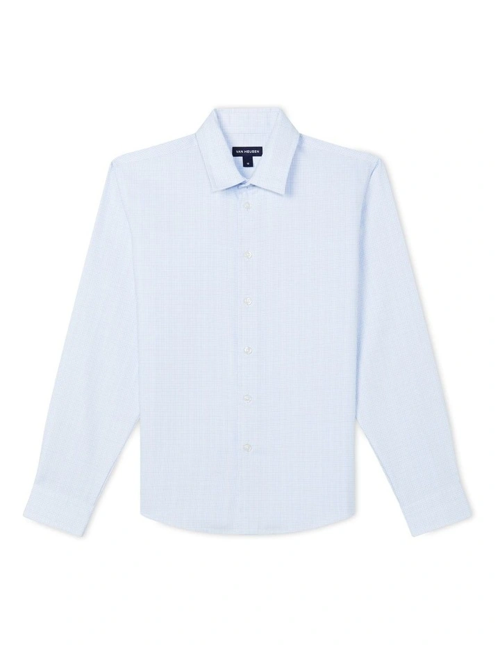 Junior Fit Mini Check Dress Shirt ( 3-7 Years) in Blue