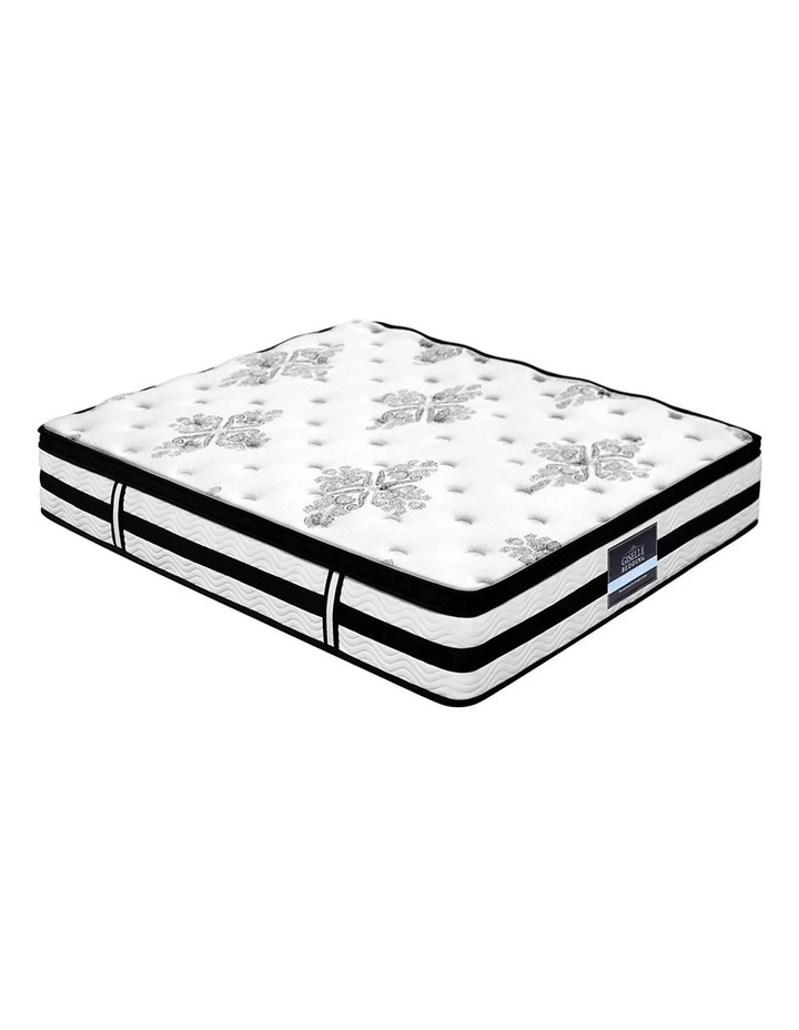 Super King Mattress Euro Top Pocket Spring in White/Black