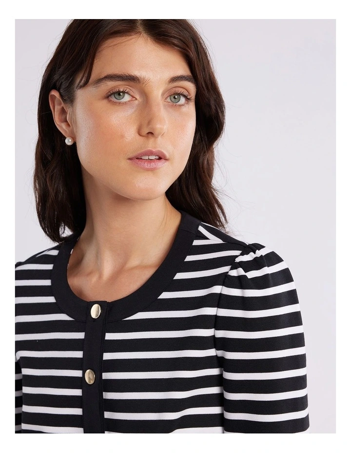 Beatnik Ponte Jacket in Black/Ivory