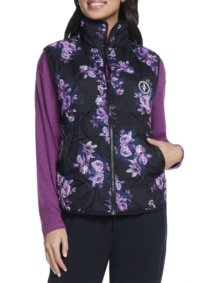 Go Shield Winter Bloom Reversible Vest in Black
