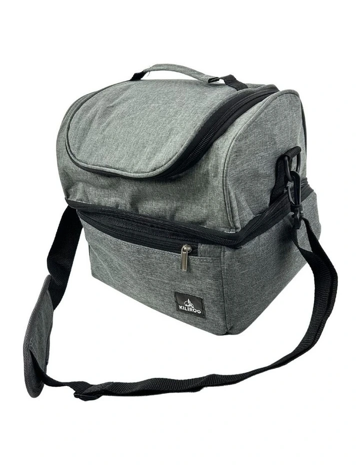 Foldable Leak Proof 2 Layer Cooler Bag 8-10L Capacity in Grey
