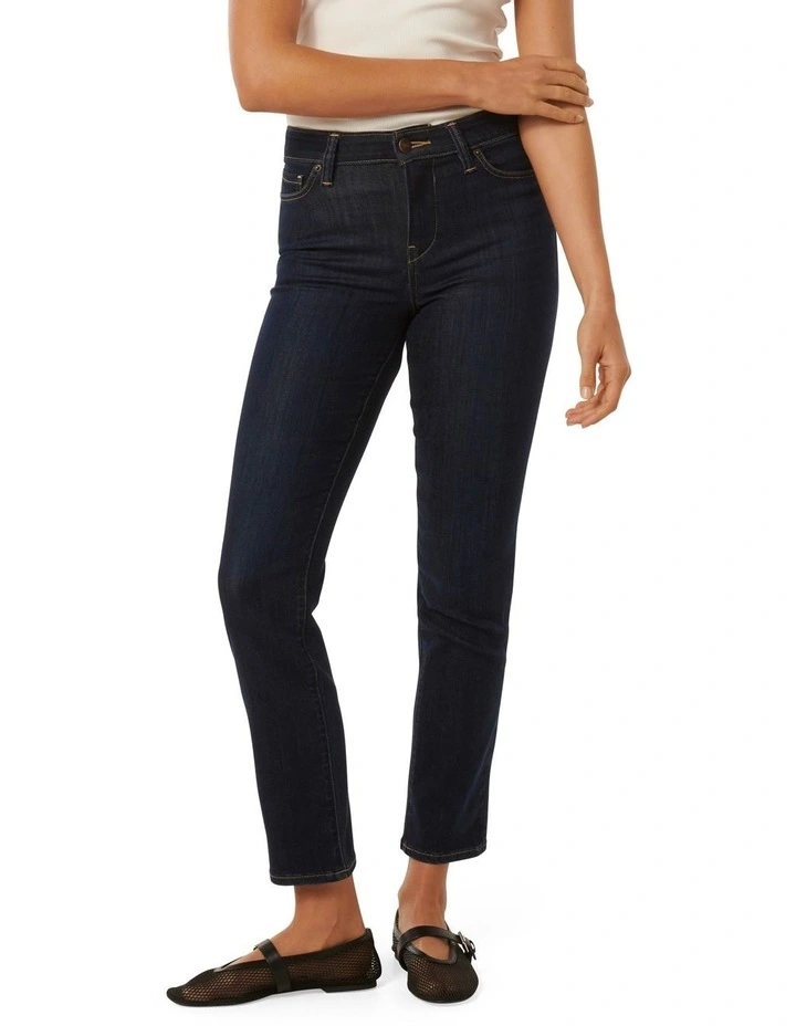Fran Straight Leg Cropped Jeans in Blue