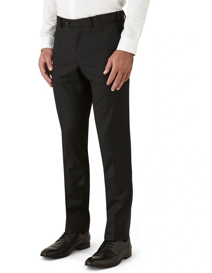 Slim Fit Plasma Black Stretch Washable Trouser Black