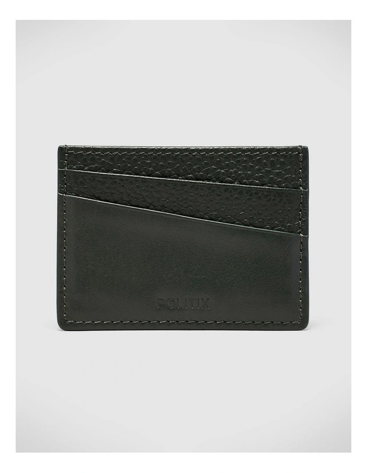 Leather Card Holder in Dark Khaki