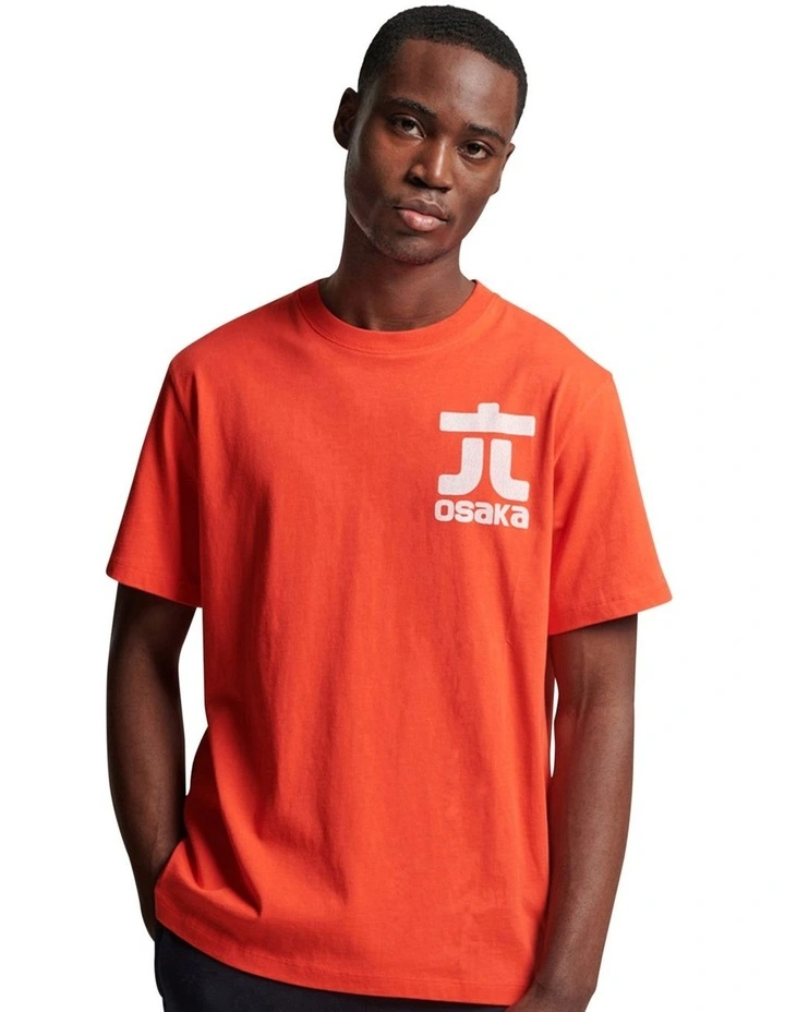 Osaka Logo T-shirt in Sunset Red
