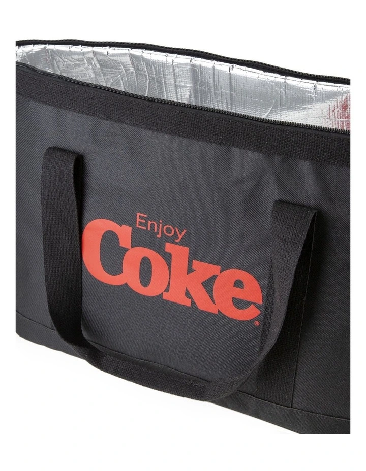 Coke Logo Tote Cooler Bag in Black