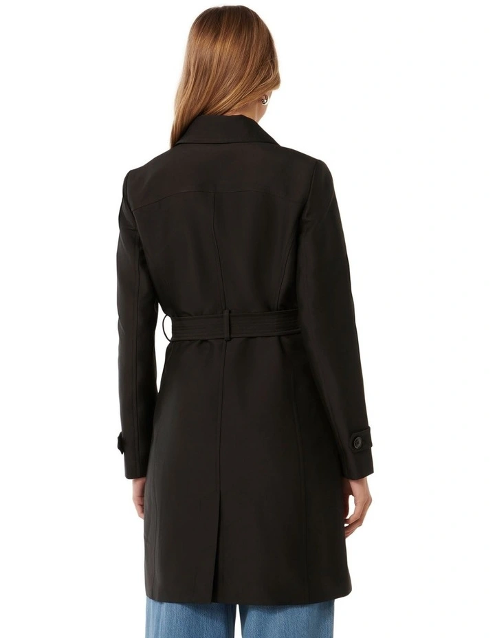 Alicia Short Trench Coat in Black