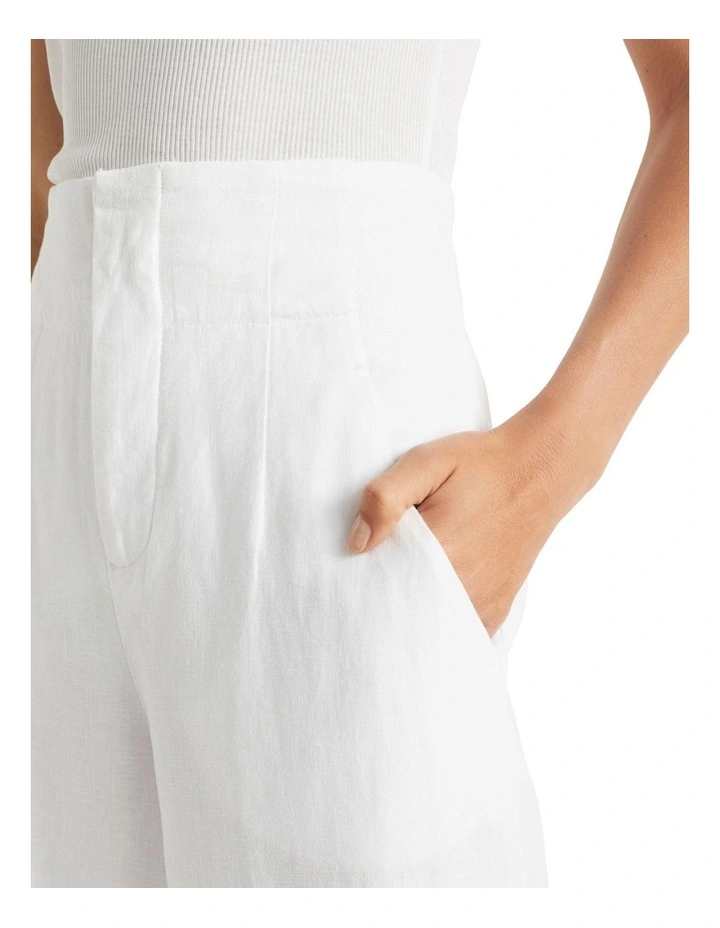 Core Linen Waisted Pant in Whisper White