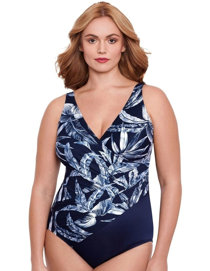 Tropica Toile Oceanus Plus Sized Shaping Swimsuit in Midnight