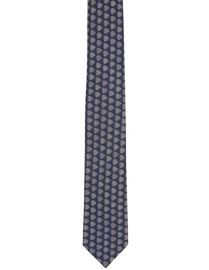 Chain Links Tie in Blue/Natural
