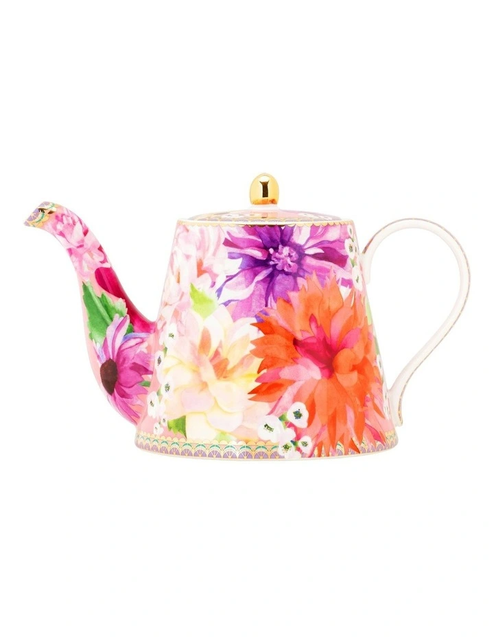 Teas & C's Dahlia Daze Teapot With Infuser 1L Gift Boxed in Multi