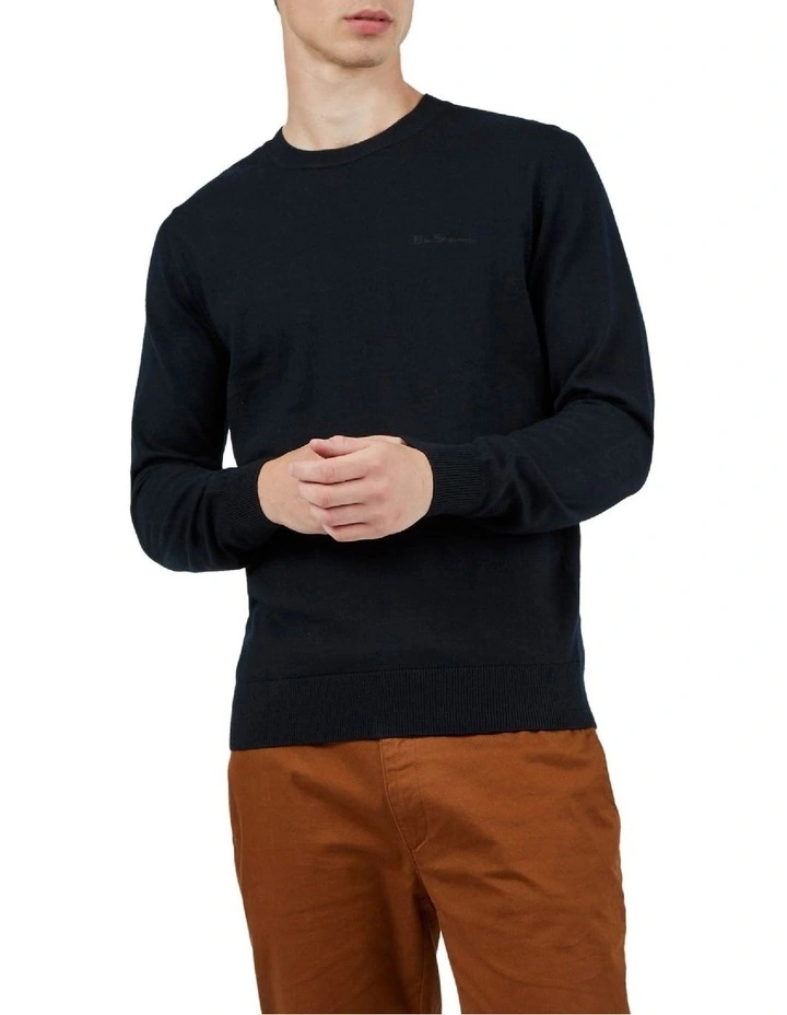 Signature Merino Crew Knit Black