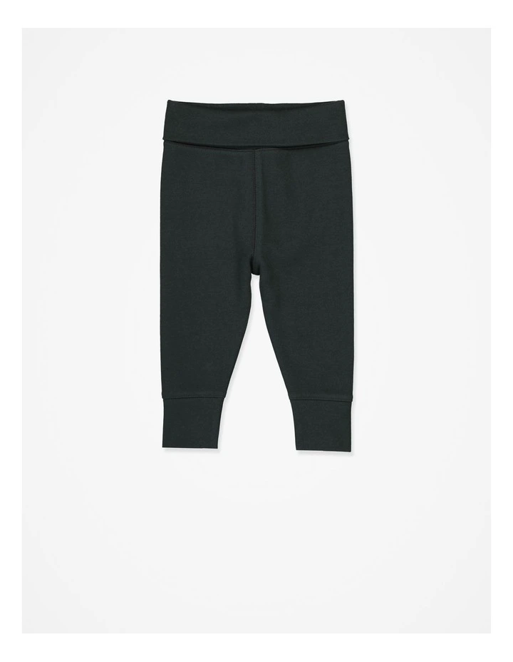 Organically Grown Cotton Fold-over Soft Pant in Charcoal