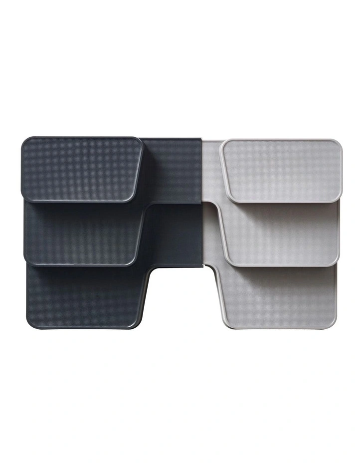 Cupboard Store Expandable Tiered Organiser in Grey