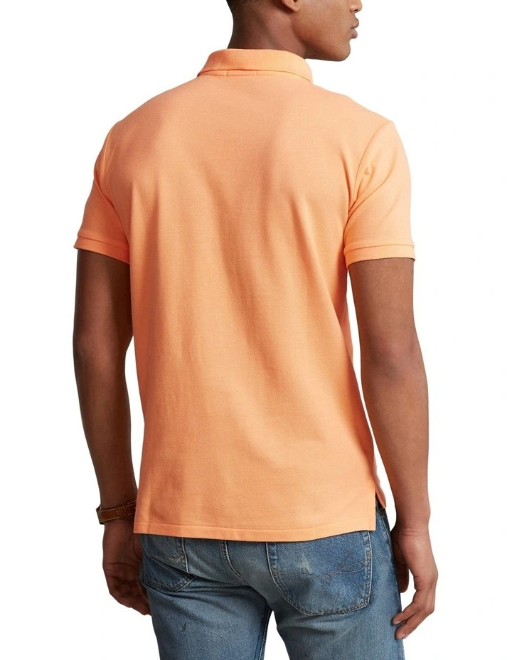 Custom Slim Fit Bear Polo Shirt in Orange