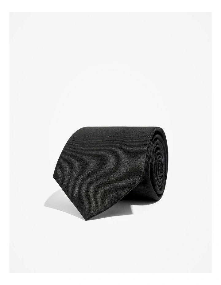 Silk Textured Tie in Black