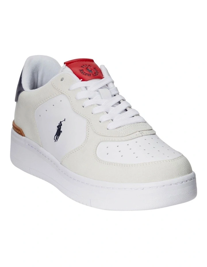 Masters Court Suede-Leather Sneaker in White