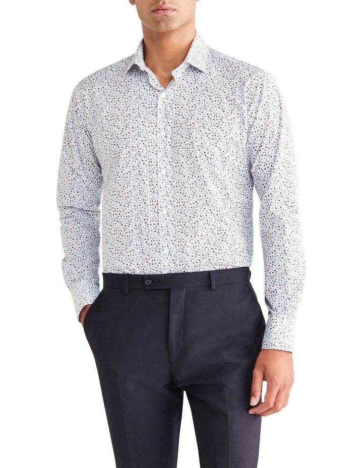Tailored Floral Print Shirt 3 Col in Red