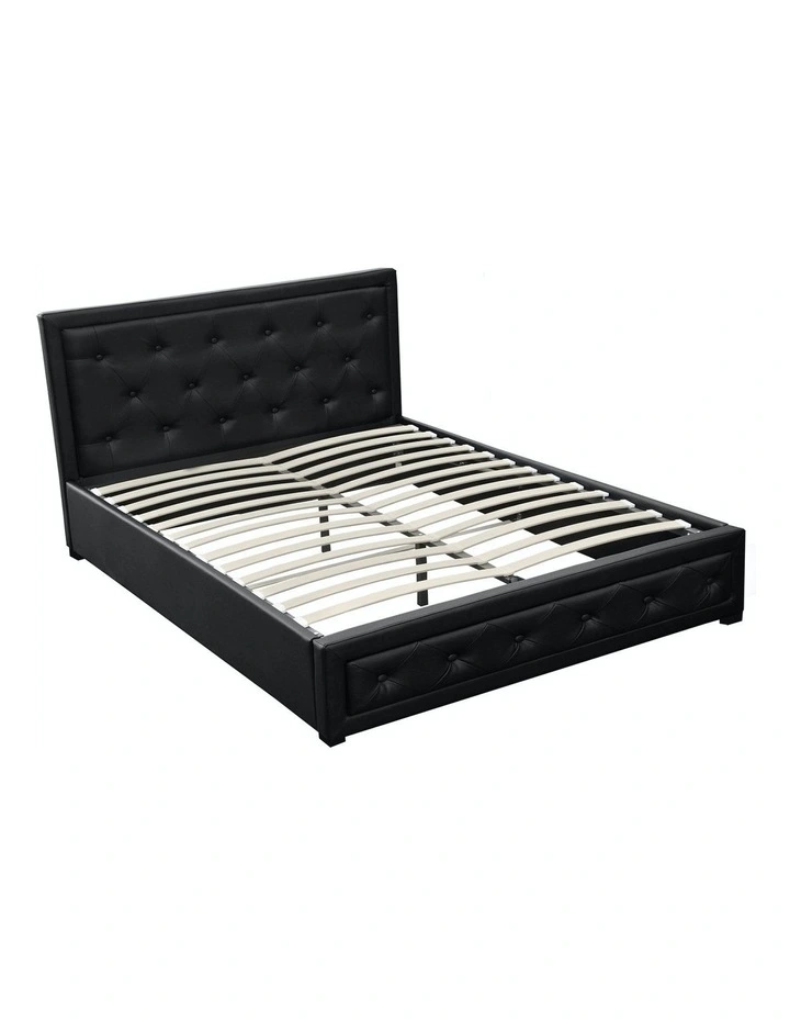 TIYO Double Size Gas Lift Bed Frame in Black
