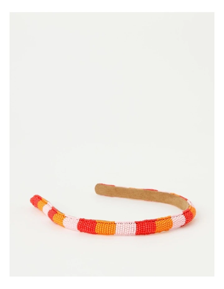 Beaded Headband in Orange