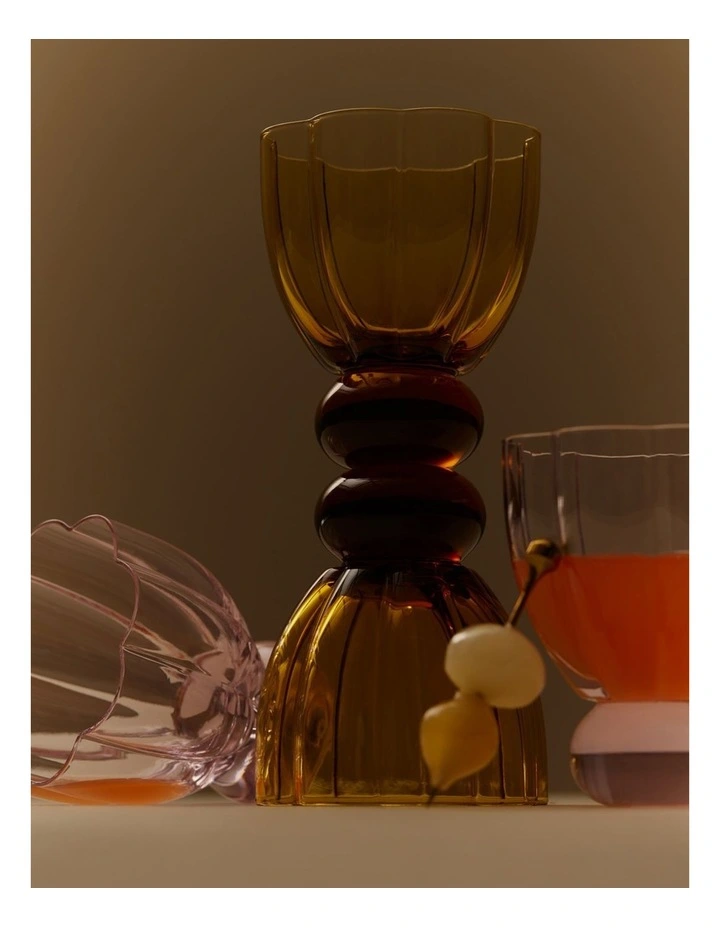 Hazel Cocktail Glass Set of 2 in Amber