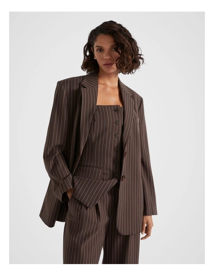 Tailored Single Breasted Blazer in Brown