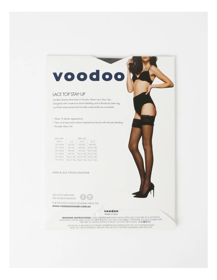 Lace Top Stay Up Stockings in Black