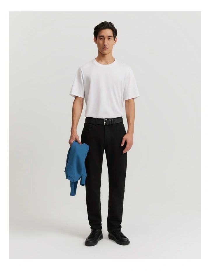 Straight Fit Denim Jeans in Black