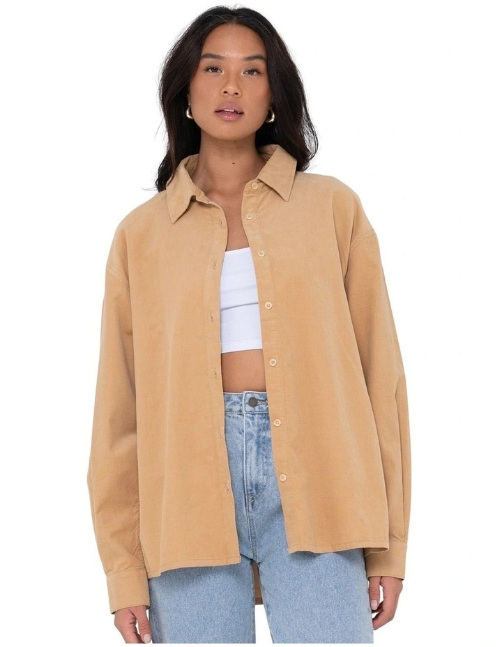 Tammy Cord Shirt in Beige