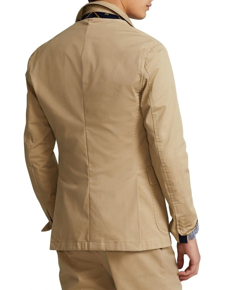 Polo Unconstructed Stretch Suit Jacket in Beige