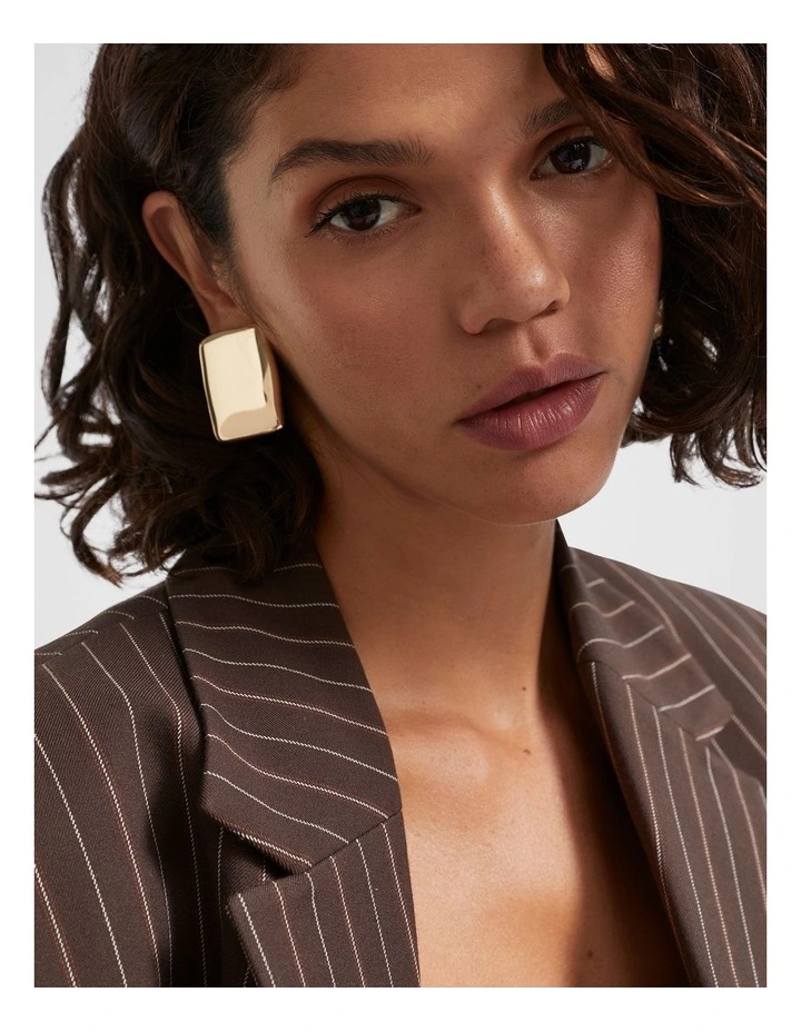 Rectangle Stud Earring in Gold