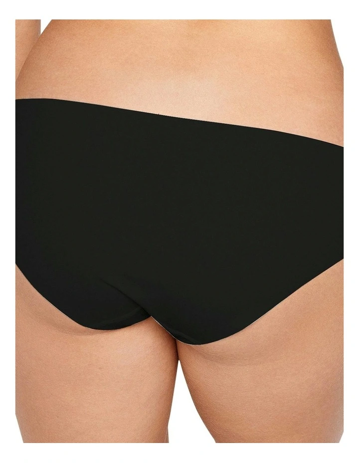 Cotton and Modal Seamless Invisible Hipster Brief in Black