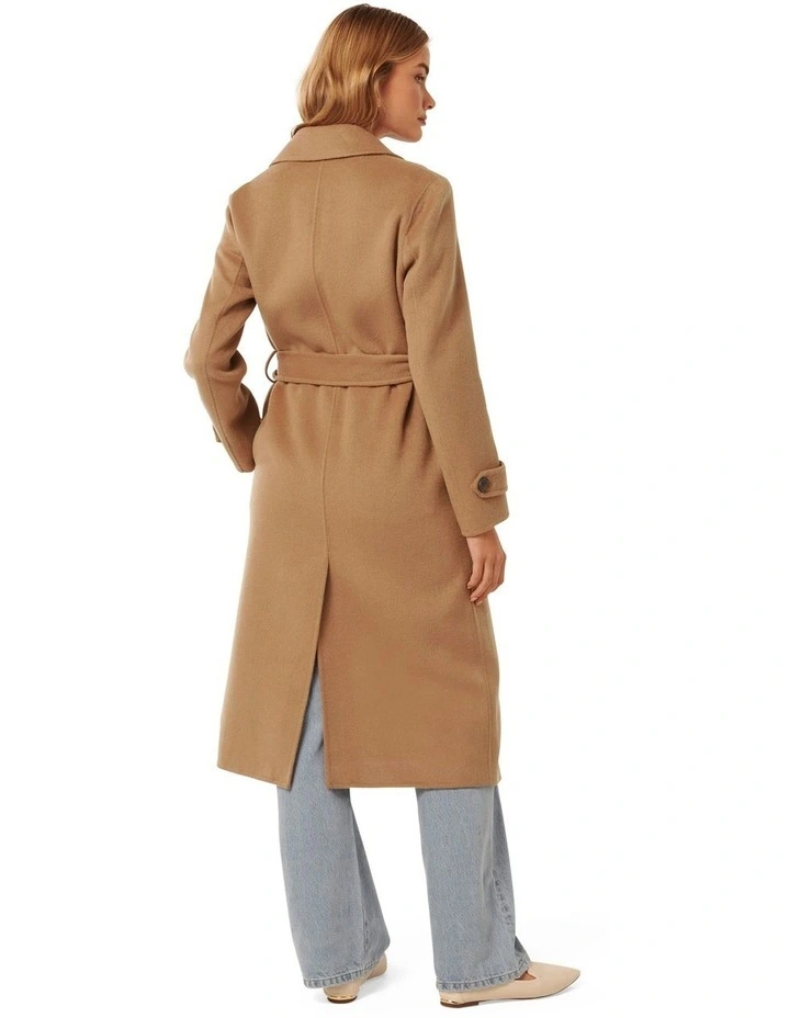 Carter Felled Seam Coat in Brown