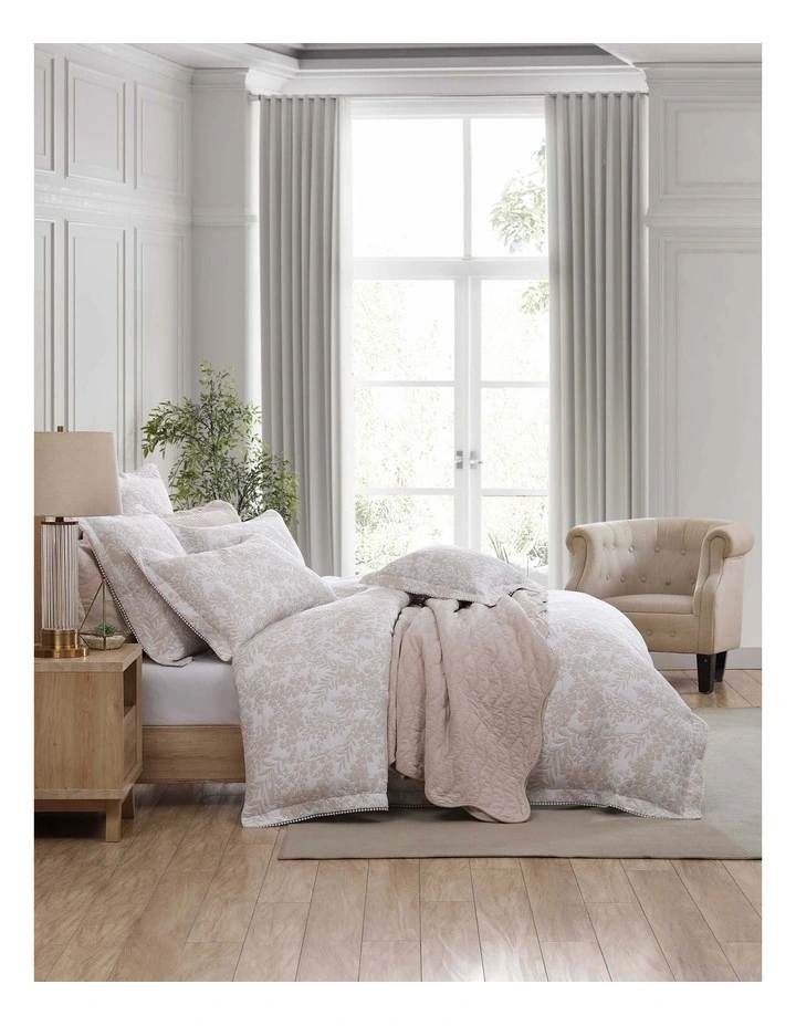 Quinn Quilt Cover Set in Stone