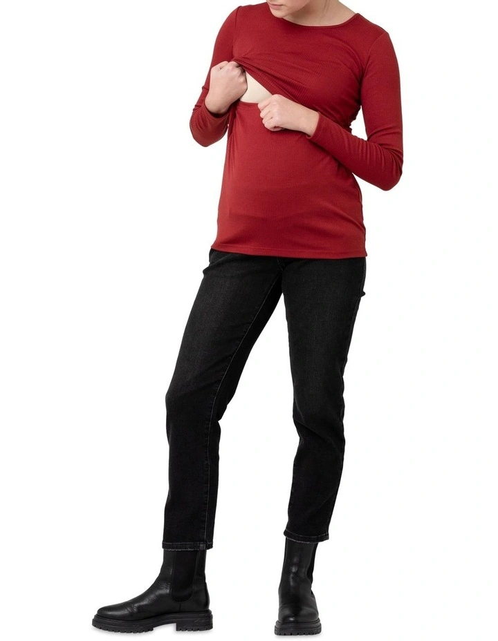 Tessa Rib Nursing Top in Spice
