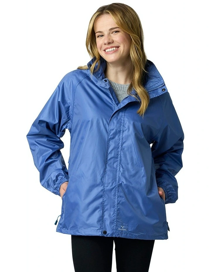 Stowaway Waterproof Rain Jacket in Dusty Blue