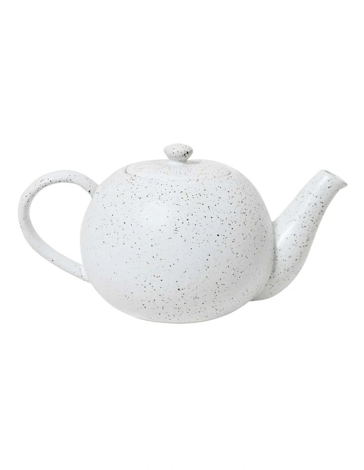 Natural Home Teapot 600ml in White Speckle
